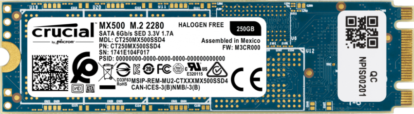 כונן Crucial | SSDCT250MX500SSD4 | SSD MX500 M.2 SATA