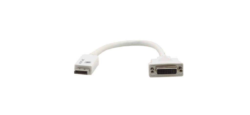 מתאם DP זכר ל DVI זכר צבע לבן - Kramer | 99-9695030 | ADC-DPM/DF | DisplayPort TO DVI | 1080P