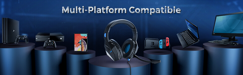 אוזניות + מיקרופון גיימרים - Mpow | EG10 | Gaming Headset | PL | LED