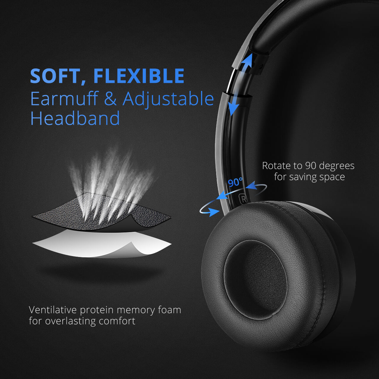אוזניות + מיקרופון הכולל כפתור בית Mpow | MPPA071AB | M071 | USB Headset | PL