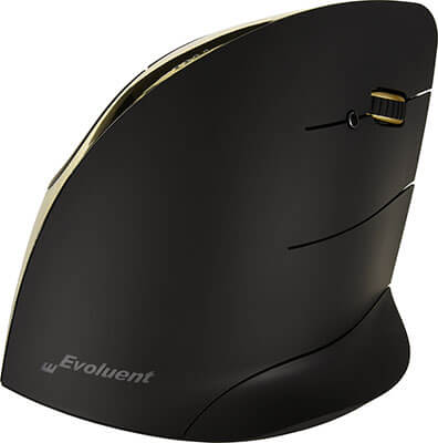 עכבר אלחוטי ארגונומי אנכי זהב – Evoluent | VMCRWG Right Gold Wireless ergonomic VerticalMouse C