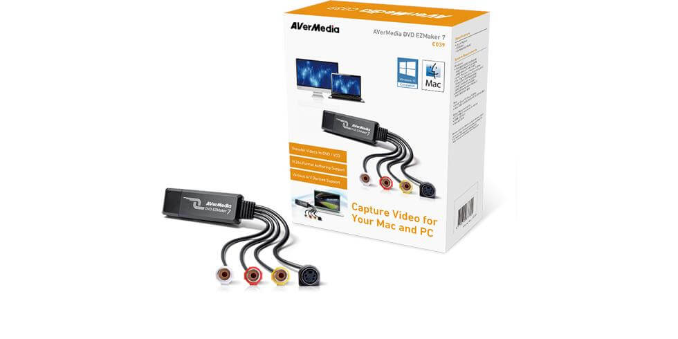 מכשיר דיגיטציה כרטיס עריכה חיצוני AverMedia DVD AZMaker 7-C039 Video Capture USB2