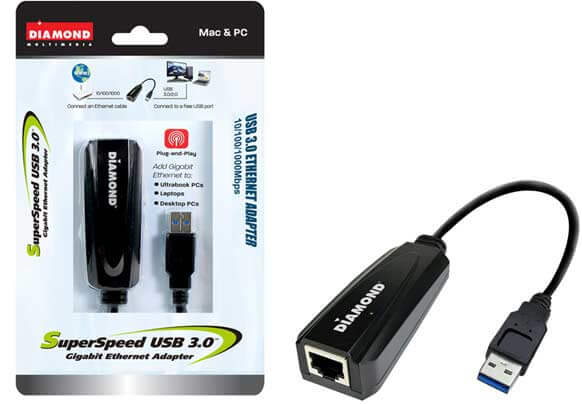 מתאם רשת יציאת Diamond | UE3000 | USB TO RJ45 | USB3.0 – תמונה 2