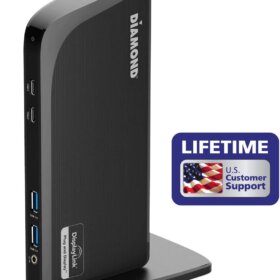 תחנת עגינה לתצוגה כפולה עם טעינה קדמית DIAMOND DS3900 USB3.0 USB-C HDMI DVI TYPE-C