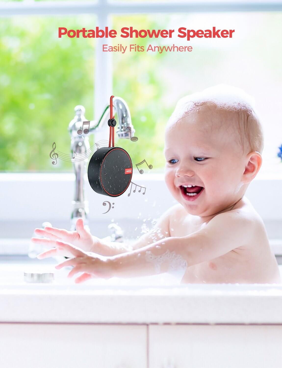 רמקול בלוטוס עמיד למים מפאו Mpow | BH363A | Soundhot Q2 | Bluetooth 5 | Shower Speaker