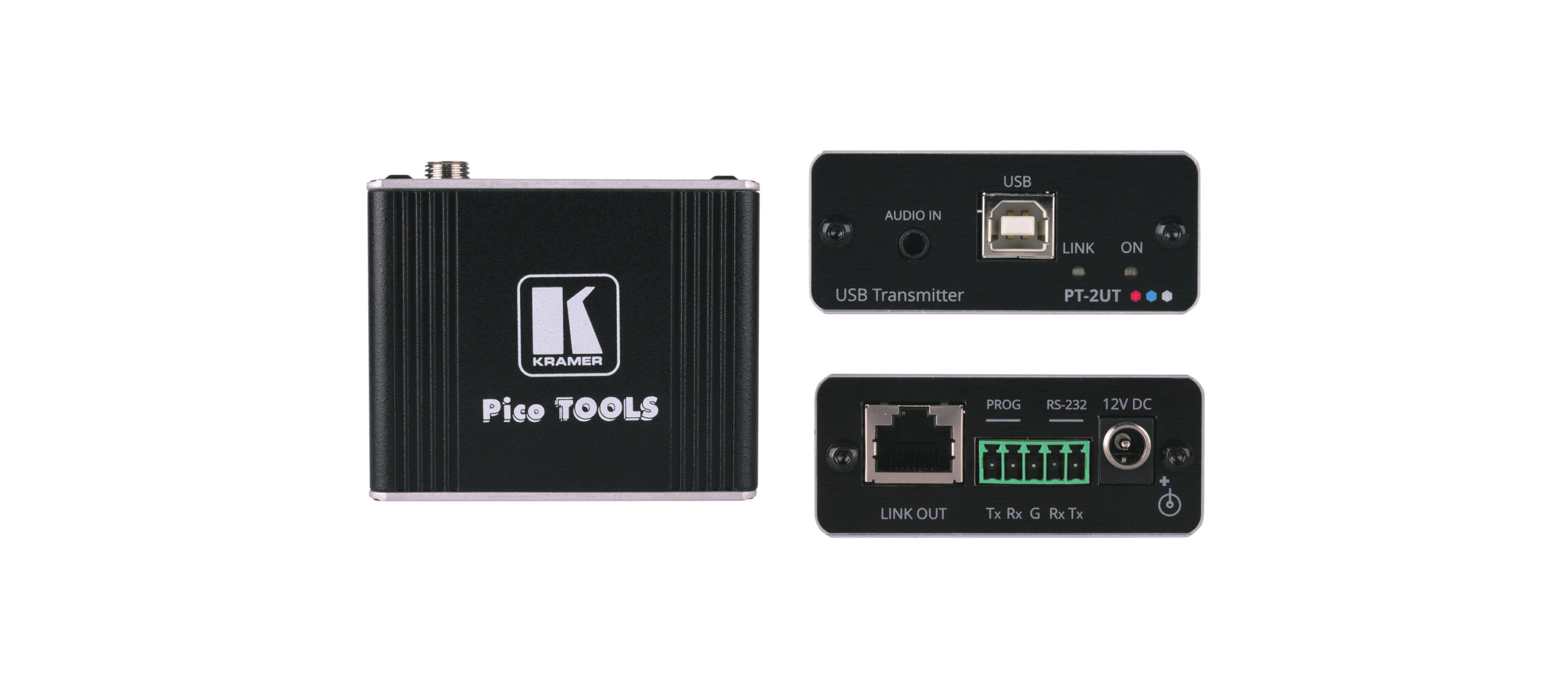 מאריך USB קרמר קיט מאריכים עד 100 מטר Kramer PT-2UTR-KIT USB2.0 PoC Extender Kit over Extended-reach CAT