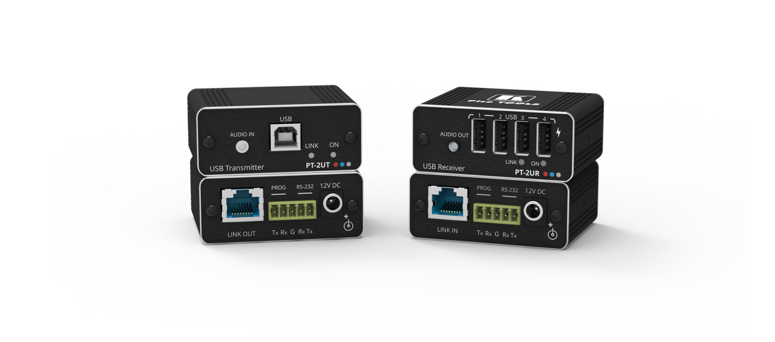 מאריך USB קרמר קיט מאריכים עד 100 מטר Kramer PT-2UTR-KIT USB2.0 PoC Extender Kit over Extended-reach CAT