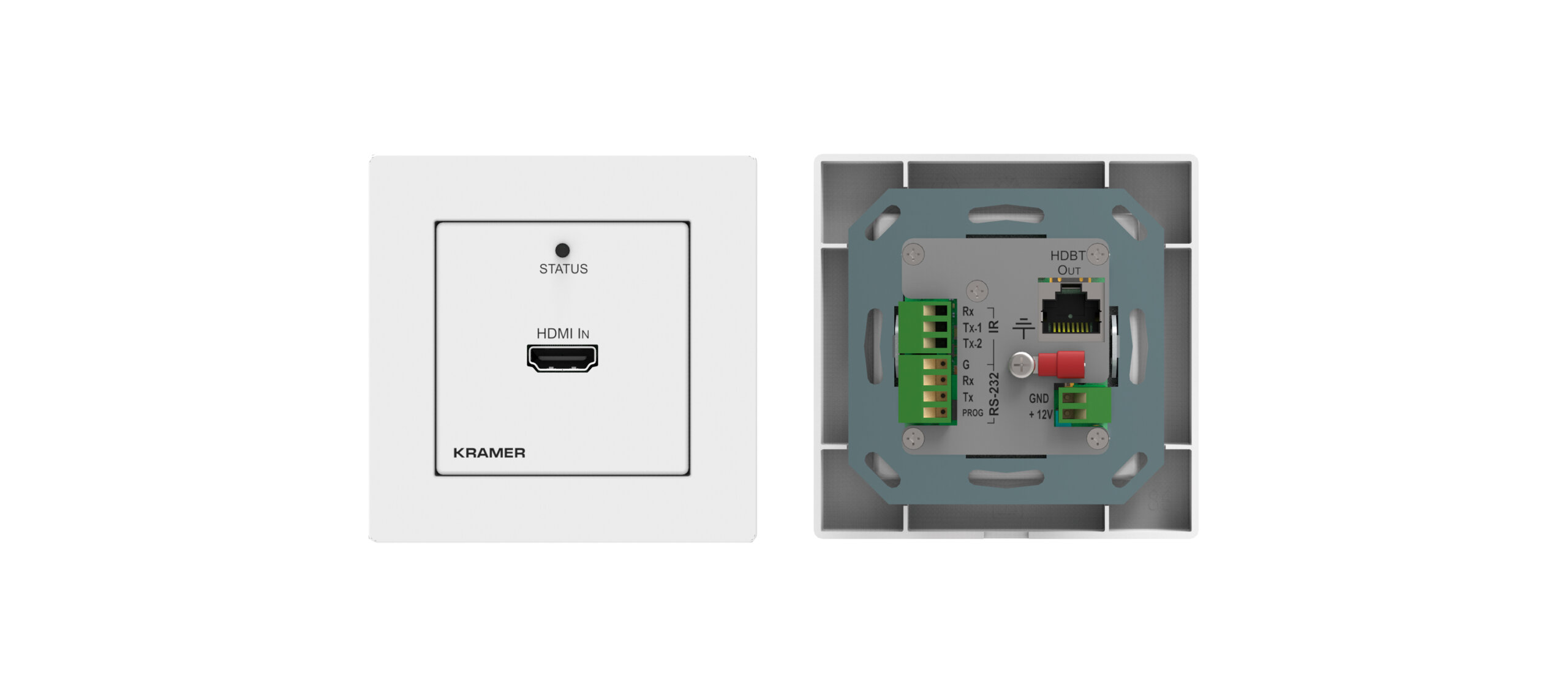 משדר לוח קיר HDMI מופעל עי PoE עד 70 מטר ב-1080P הרחבת בקרה Kramer WP-789T 50-805180195 (1)