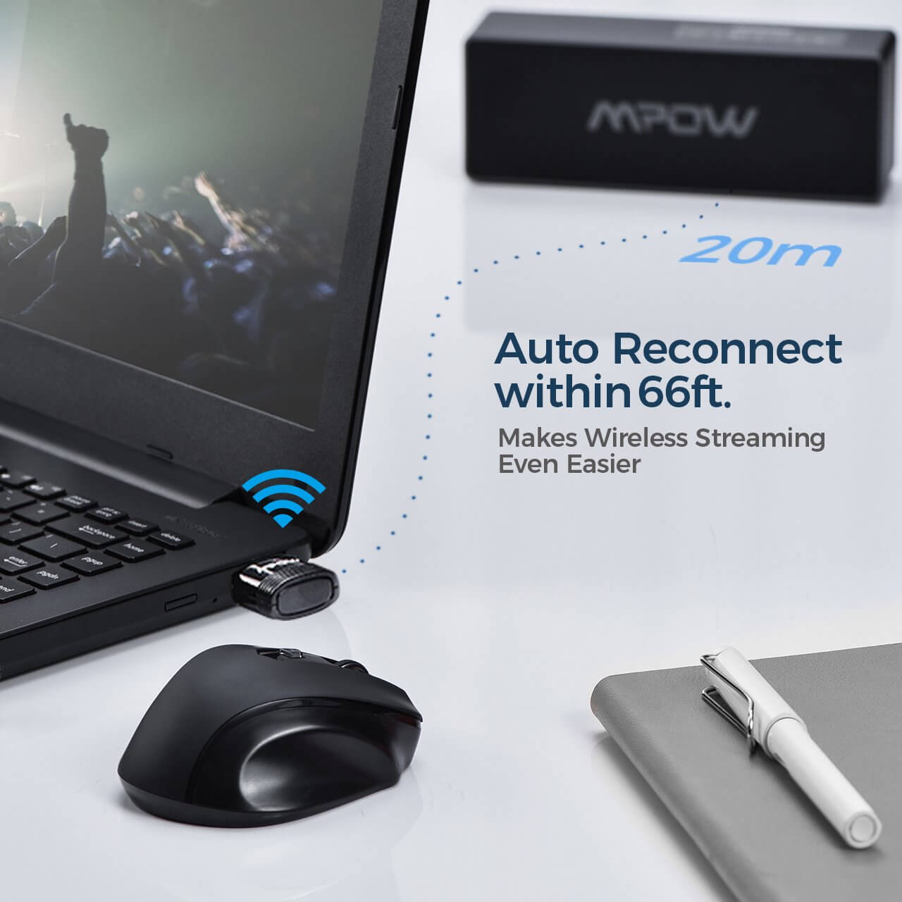 מתאם בלוטוס 5 מפאו Mpow | MPBH456AB | BH456A | Bluetooth 5.0 USB Adapter