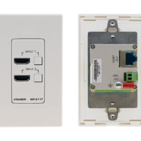 קיר לוח אוטומטי סוויץ' משדר טווח ארוך Kramer WP-211T 4K60 HDMI Wall–Plate Auto SwitcherTransmitter over Long Reach PoE HDBaseT (3)