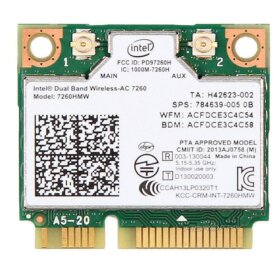רכיב אלחוטי ובלוטוס Intel 7260HMW WiFi 2x2 AC867 DualBand + Bluetooth 4.0 Half-size Mini-PCIe