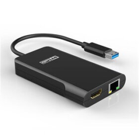 תחנת עגינה 2 יציאות מיני ST-LAB U-1030 HDMI USB LAN RJ45 (3)