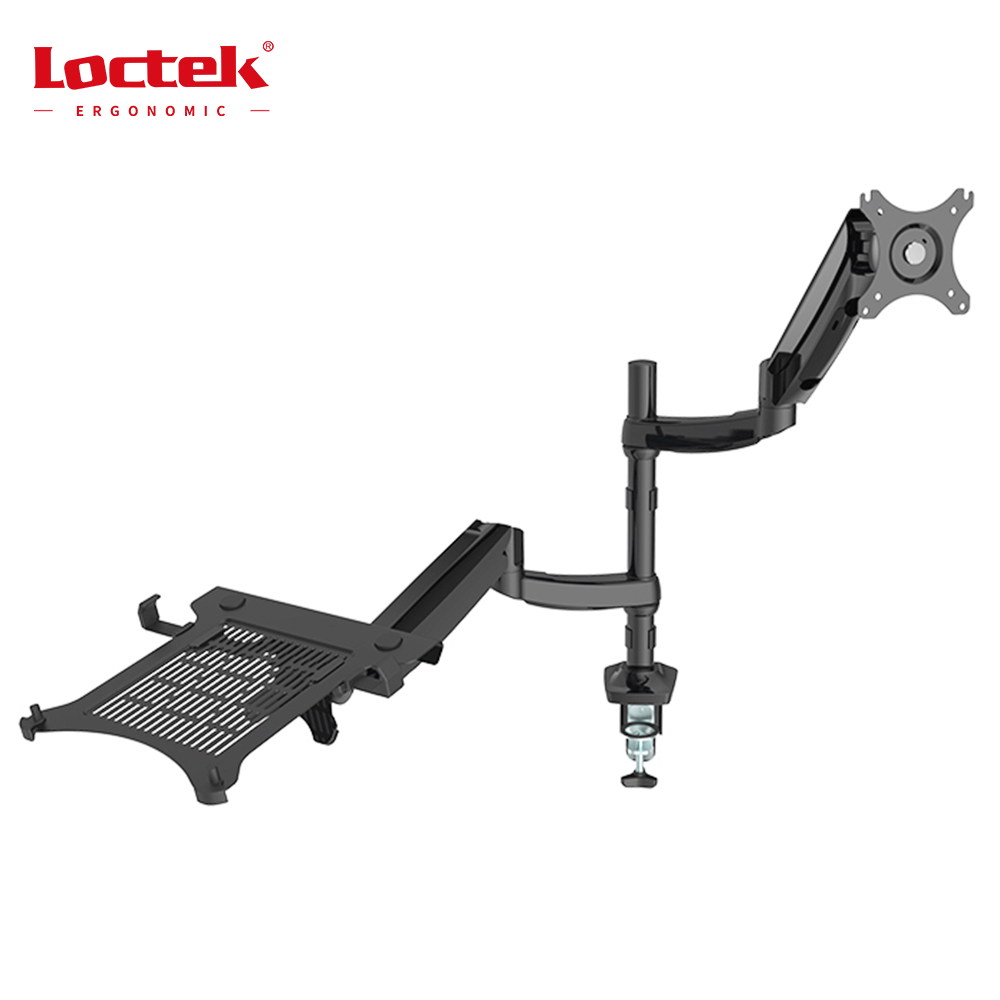 זרוע ארגונומית למסך מחשב + מחשב נייד 10-27 אינץ' Loctek DLB522-2LP (1)