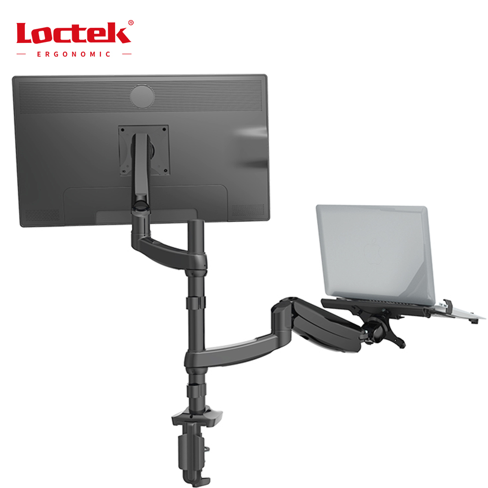 זרוע ארגונומית למסך מחשב + מחשב נייד 10-27 אינץ' Loctek DLB522-2LP (3)