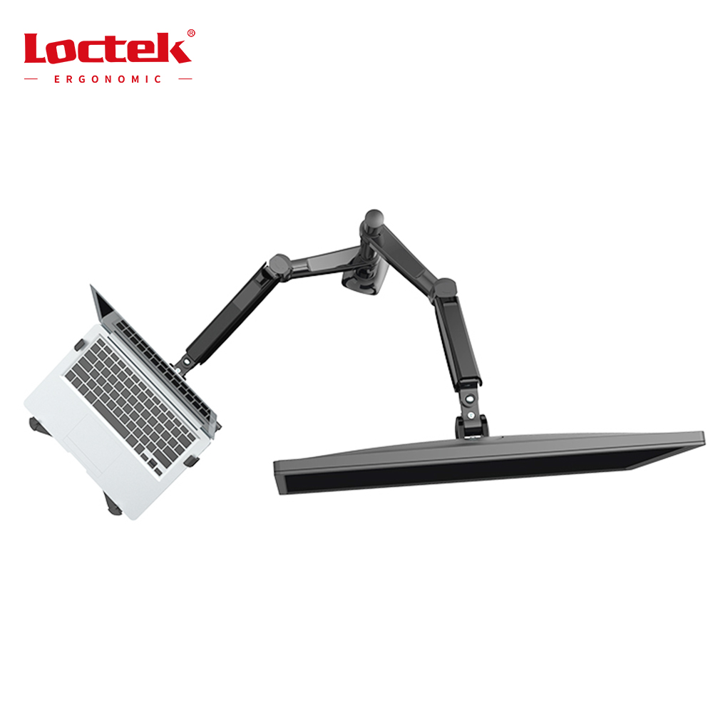 זרוע ארגונומית למסך מחשב + מחשב נייד 10-27 אינץ' Loctek DLB522-2LP (4)