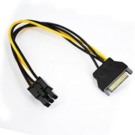 כבל חשמל 15Pin SATA זכר ל- PCIe 6Pin נקבה גולד-טאץ' Gold Touch | E-SATA-6PIN
