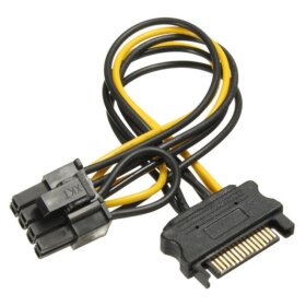 כבל חשמל 15Pin SATA זכר ל- PCIe 8Pin נקבה גולד-טאץ' Gold Touch | E-SATA-8PIN
