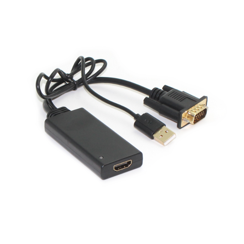 כבל ממיר VGA ל HDMI אורך הכבל 0.2 מטר גולד-טאץ' Gold Touch | E-VGA-HD-C | VGA To HDMI Converter Cable
