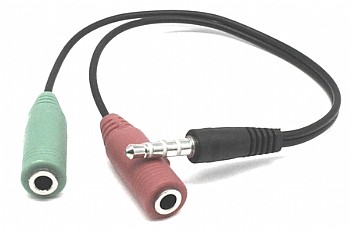 כבל מפצל AUX לרמקול ומיקרופון גולד-טאץ' Gold Touch | E-PL-2F | Splitter Speaker & Microphone Cable – תמונה 2