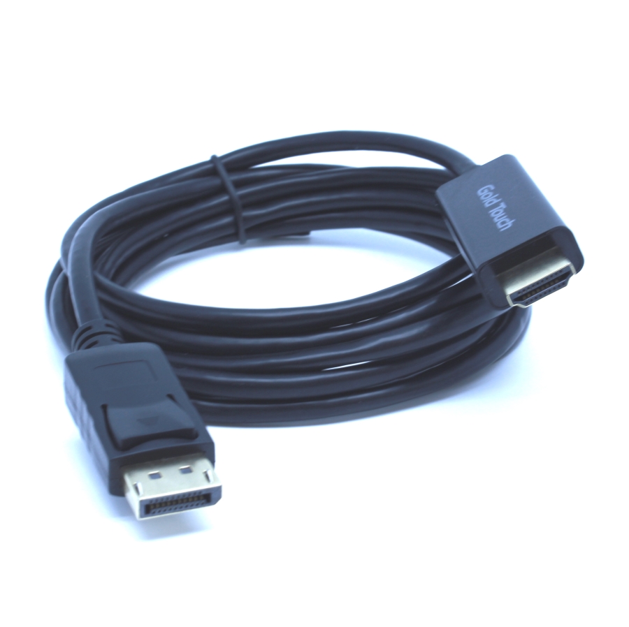כבל מתאם DP ל HDMI אורך הכבל 3 מטר גולד-טאץ' Gold Touch | CH-DP-HDMI-3 | DP To HDMI Cable
