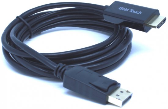 כבל מתאם DP ל HDMI אורך הכבל 5 מטר גולד-טאץ' Gold Touch | CH-DP-HDMI-5 | DP To HDMI Cable – תמונה 2
