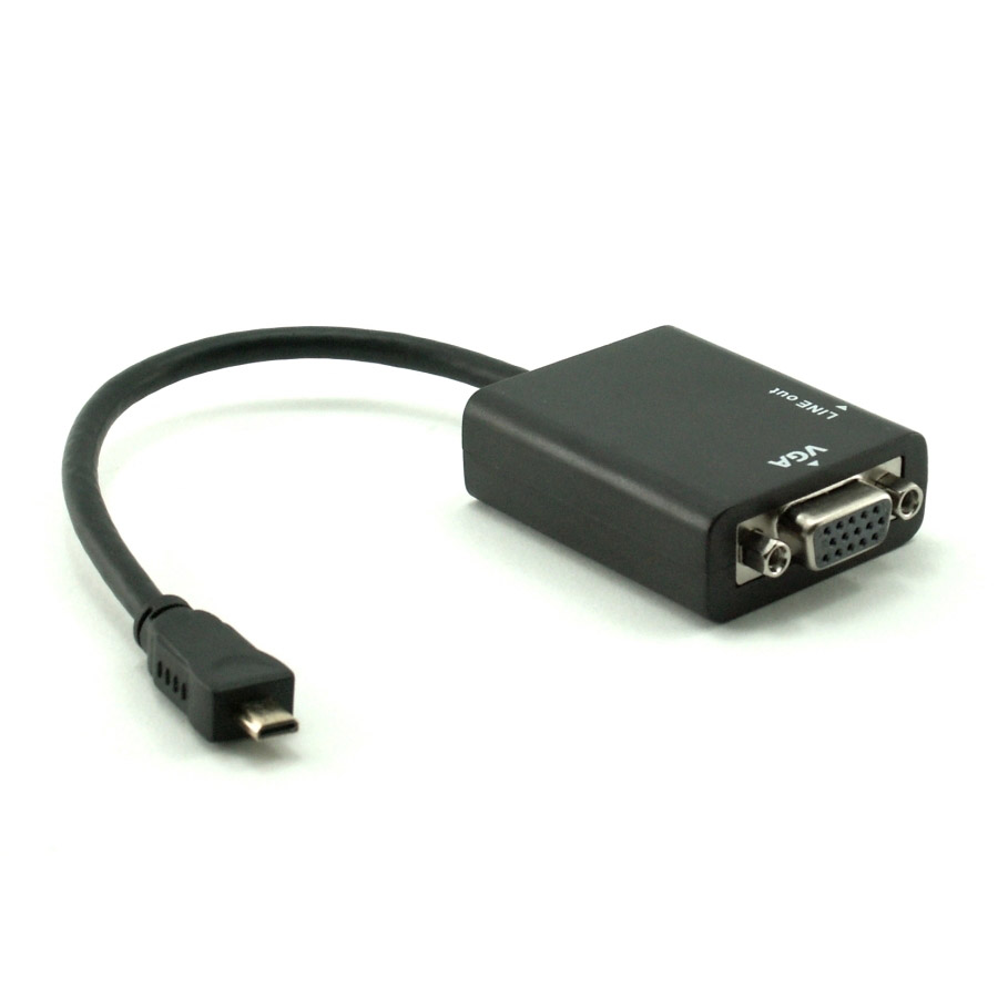 כבל מתאם Micro HDMI ל VGA אורך הכבל 0.2 מטר גולד-טאץ' Gold Touch | CH-MICRO-HD-VGA-A | Micro HDMI To VGA w/Audio Converter – תמונה 2