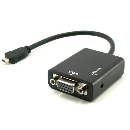 כבל מתאם Micro HDMI ל VGA אורך הכבל 0.2 מטר גולד-טאץ' Gold Touch | CH-MICRO-HD-VGA-A | Micro HDMI To VGA w/Audio Converter