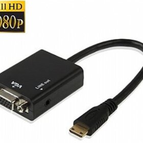 כבל מתאם Mini HDMI ל VGA אורך הכבל 0.2 מטר גולד-טאץ' Gold Touch | CH-MINI-HD-VGA-A | Mini HDMI To VGA w/Audio Converter