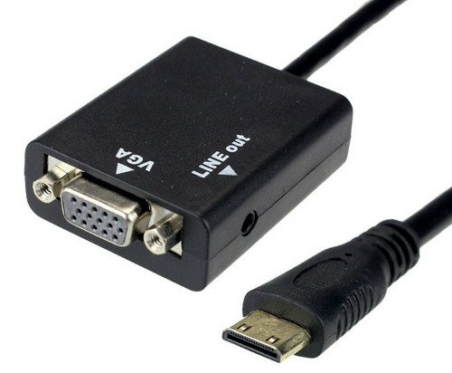 כבל מתאם Mini HDMI ל VGA אורך הכבל 0.2 מטר גולד-טאץ' Gold Touch | CH-MINI-HD-VGA-A | Mini HDMI To VGA w/Audio Converter – תמונה 3