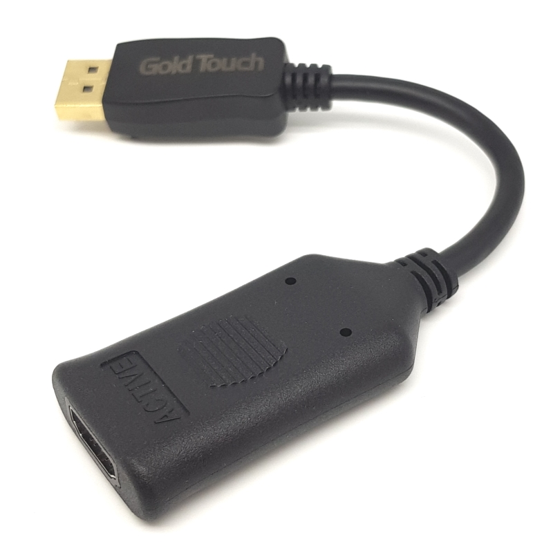 כבל מתאם אקטיבי DP ל HDMI נקבה אורך הכבל 0.2 מטר גולד-טאץ' Gold Touch | CH-DP-HDMI-ACT | Active DP To HDMI Adapter Support 4K@30Hz – תמונה 2