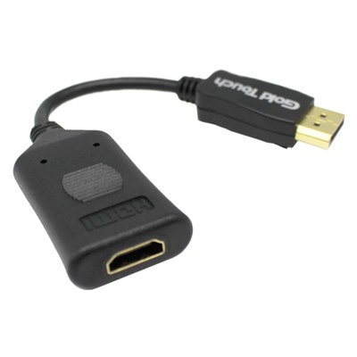 כבל מתאם אקטיבי DP ל HDMI נקבה אורך הכבל 0.2 מטר גולד-טאץ' Gold Touch | CH-DP-HDMI-ACT | Active DP To HDMI Adapter Support 4K@30Hz