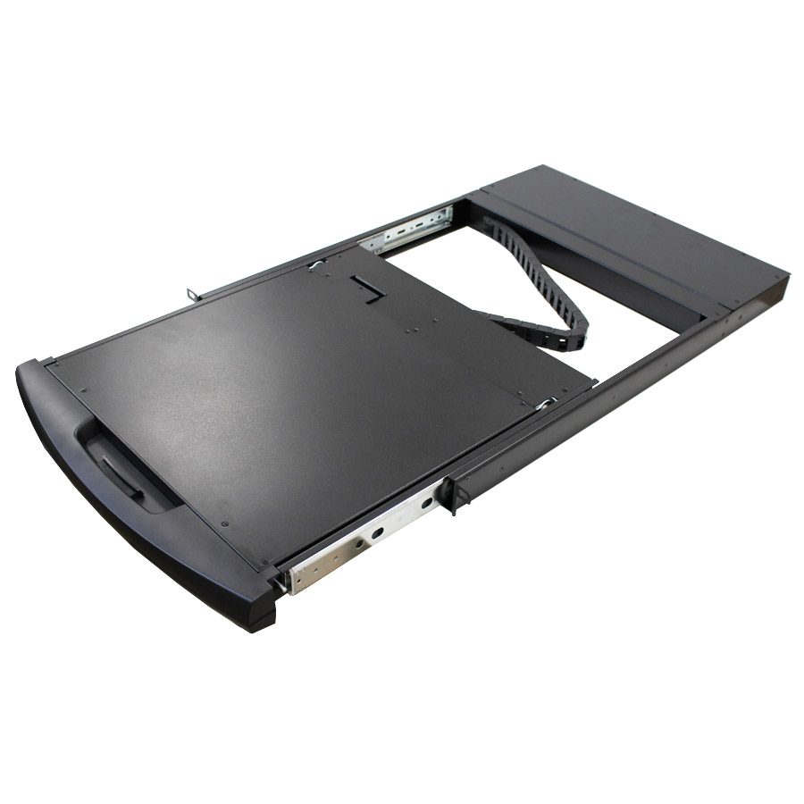 מגירה נשלפת לארון תקשורת LUGGAR HI-KVM16-17M LCD 17″ KVM 16 port wVGA connection (2)