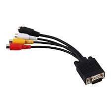ממיר מחיבור VGA לחיבור RCA מלא ו-S-Video אורך הכבל 0.1 מטר גולד-טאץ' Gold Touch | E-VGA-F/RCA/S – תמונה 2