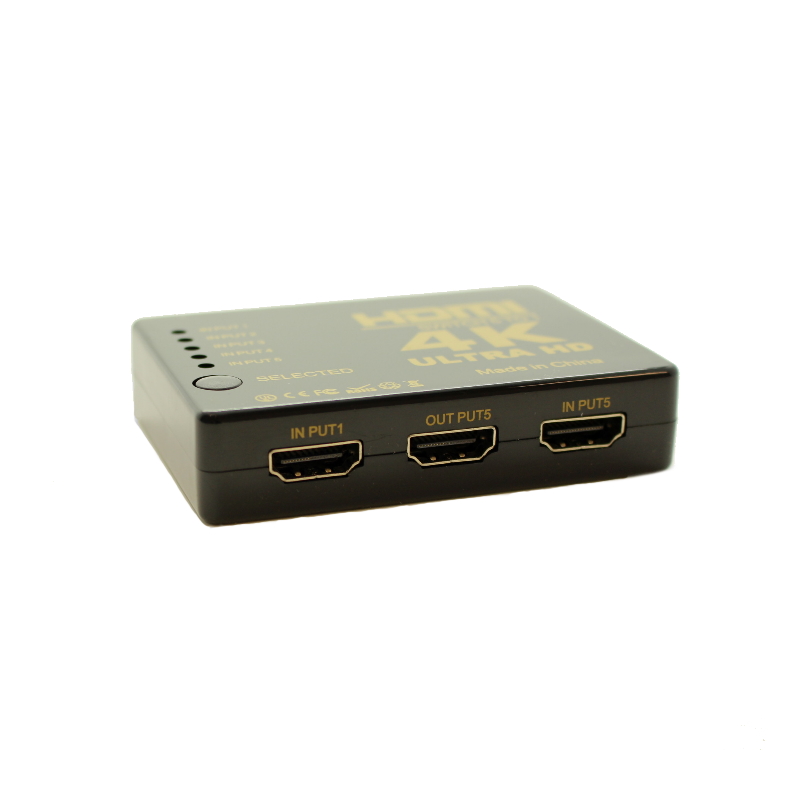 מפצל מסך חמישה מסכים HDMI גולד-טאץ' Gold Touch E-HDMI-SW-4K-5 Click to enlarge 4K HDMI Switch 1 To 5Port with IR Remote Control (4)