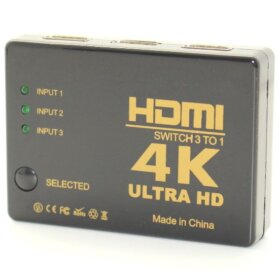 מפצל מסך שלושה מסכים HDMI גולד-טאץ' Gold Touch E-HDMI-SW-4K-3 4K HDMI Switch 1 To 3Port with IR Remote Control (3)