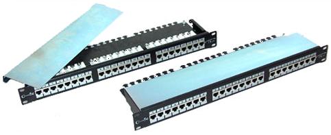 פאץ' פאנל מלא 24 פורט LUGGAR HP-PP6A-24 PATCH PANEL-24 RJ-45 CAT 6A STP WITH CONNECTORS