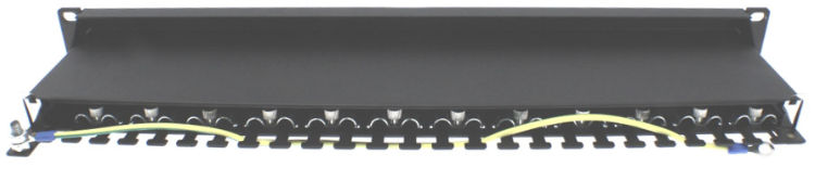 פאץ' פאנל מלא 24 פורט LUGGAR HP-PP6A-24 PATCH PANEL-24 RJ-45 CAT 6A STP WITH CONNECTORS