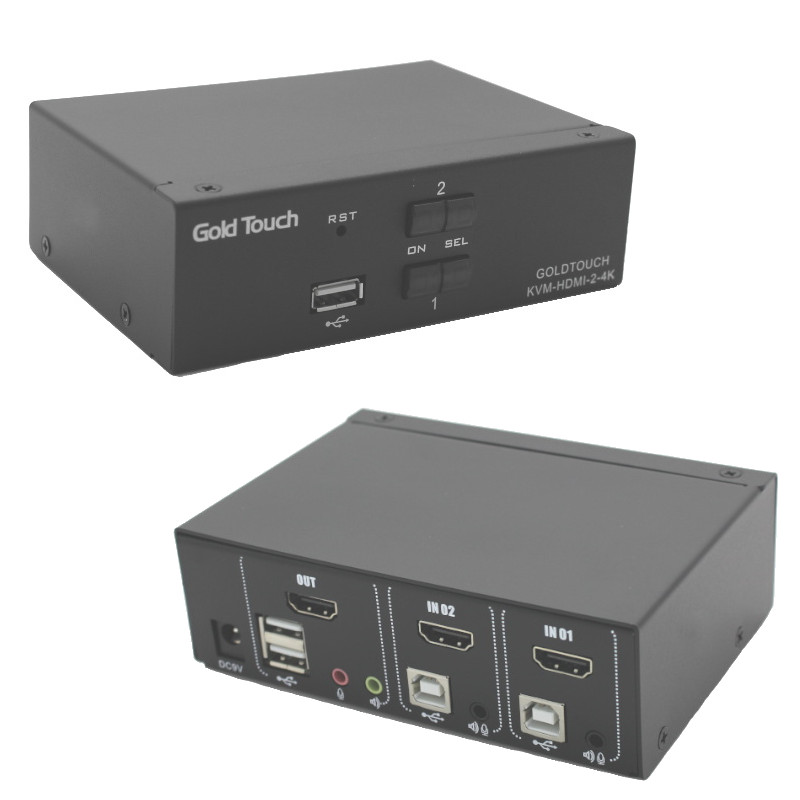 קופסאות מיתוג 2 פורטים HDMI 4K גולד-טאץ' Gold Touch KVM-HDMI-2-4K 2 Port HDMI KVM Switch (2)