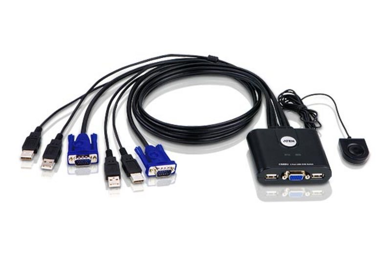 קופסת מתג עם בורר יציאות מרחוק USB ו VGA איכות וידאו מעולה ATEN CS22U (1)
