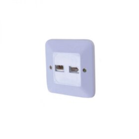 קופסת פלסטיק 2 יציאות חיבורים לקיר Luggar | HP-FP-IW-2UK