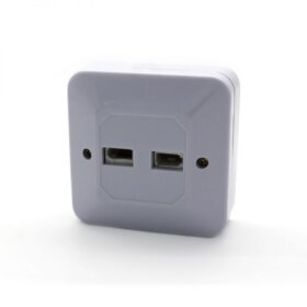 קופסת פלסטיק 2 יציאות חיבורים לקיר Luggar HP-FP-OW-2UK (1)