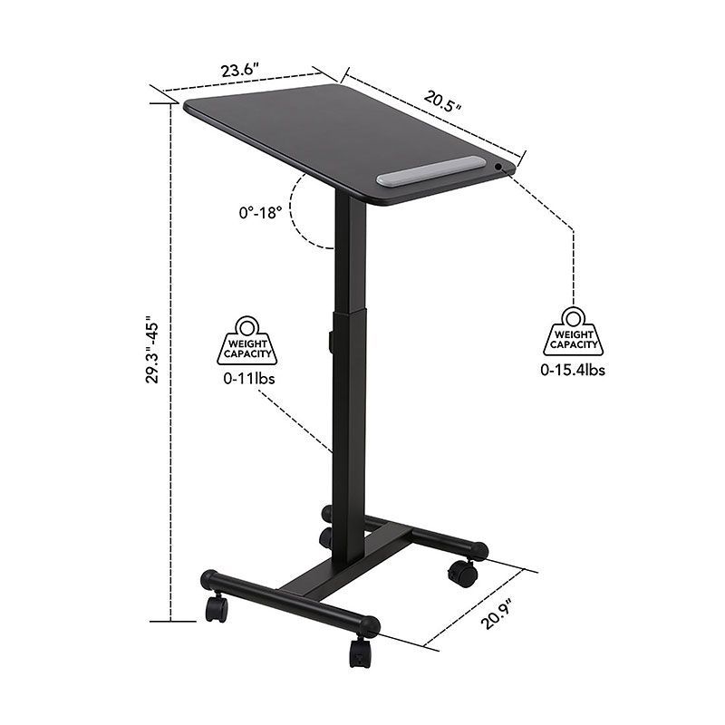 שולחן נייד מתכוונן לגובה עם הטייה Loctek MT303MT (3)