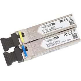 זוג מתאמים אופטים למרחק 20 ק"מ (MikroTik | S-3553LC20D | single mode (1.25G