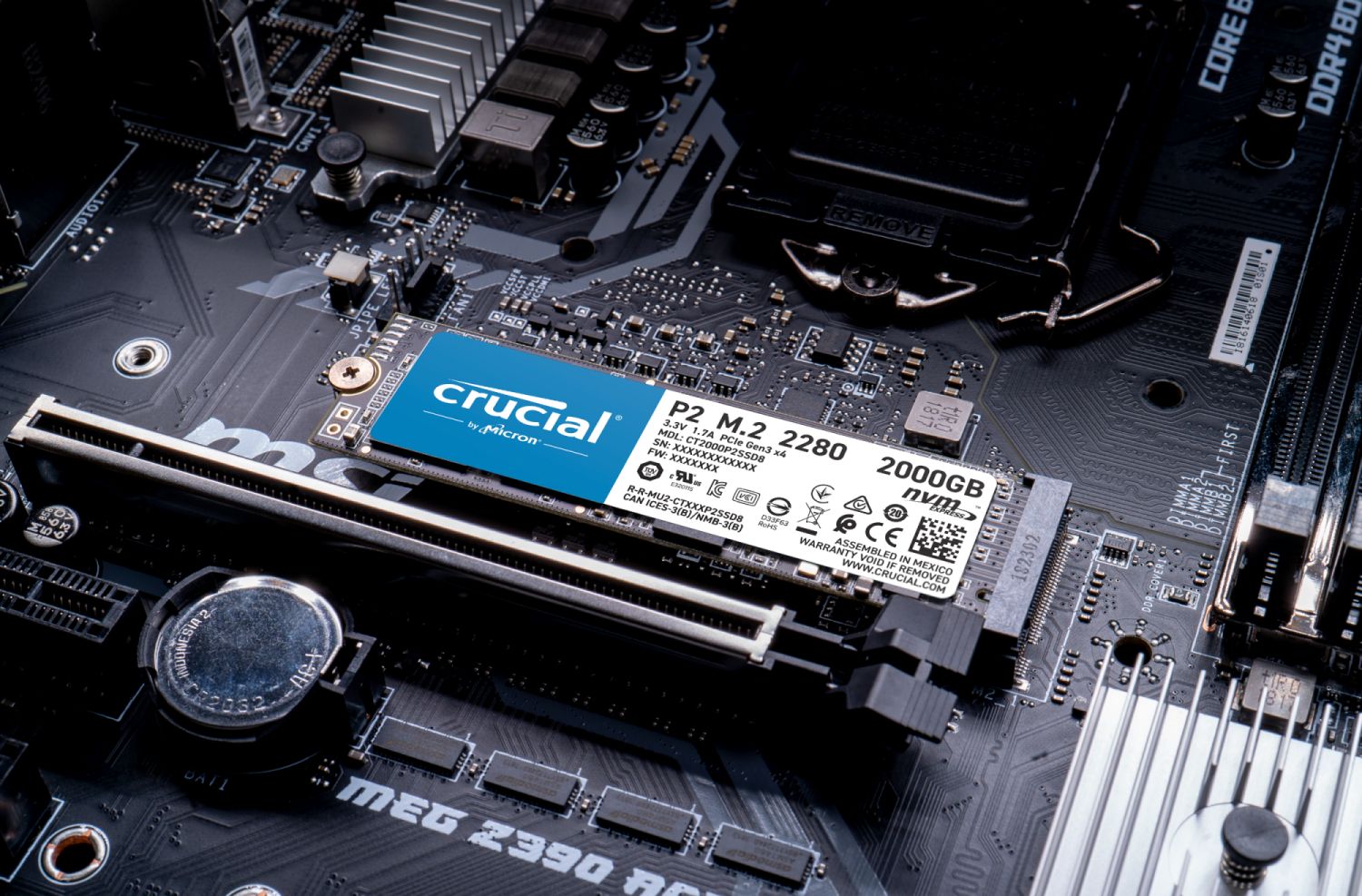 כונן מהיר Crucial | CT500P2SSD8 | SSD 500GB P2 M.2 3D NAND NVMe PCIe