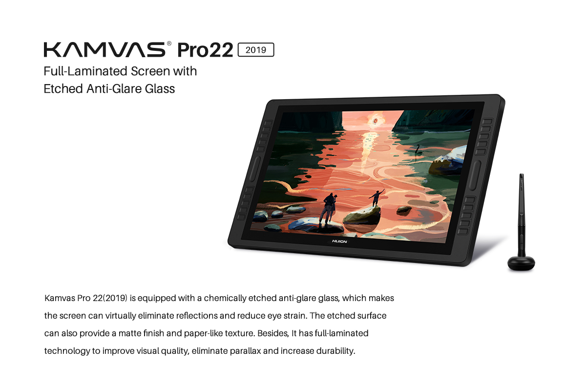לוח גרפי אלקטרוני | HUION | GT-2201 Kamvas Pro 22 Pen Display | 22Inch | Drawing Board