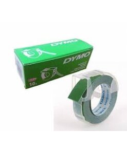 מארז 10 סרטי PVC להבלטת צבע כתב לבן על רקע ירוק DYMO | DY0934