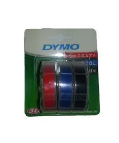 מארז 3 סרטי PVC להבלטת צבע כחול, שחור, אדום DYMO | DY847750