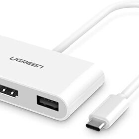 מתאם Type-C זכר ל 3 חיבורים נקבה יוגרין UGREEN 30377 HDMI USB Type-C (1)