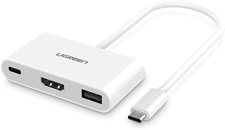 מתאם Type-C זכר ל 3 חיבורים נקבה יוגרין UGREEN 30377 HDMI USB Type-C (1)