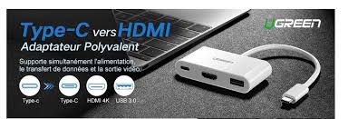 מתאם Type-C זכר ל 3 חיבורים נקבה יוגרין UGREEN 30377 HDMI USB Type-C (2)